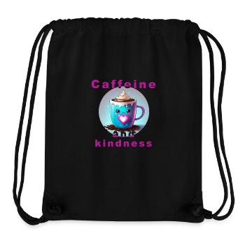 Liebevolle Kaffeetasse mit Botschaft "Koffein und Verwandtschaft" - Stanley/Stella recycelter Gym Bag - Schwarz - Vorne