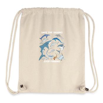 Stop Finning Blue Shark Whale Shark Hammerhead Shark Shark Species - Stanley/Stella Recycled Gym Bag - natural - Front