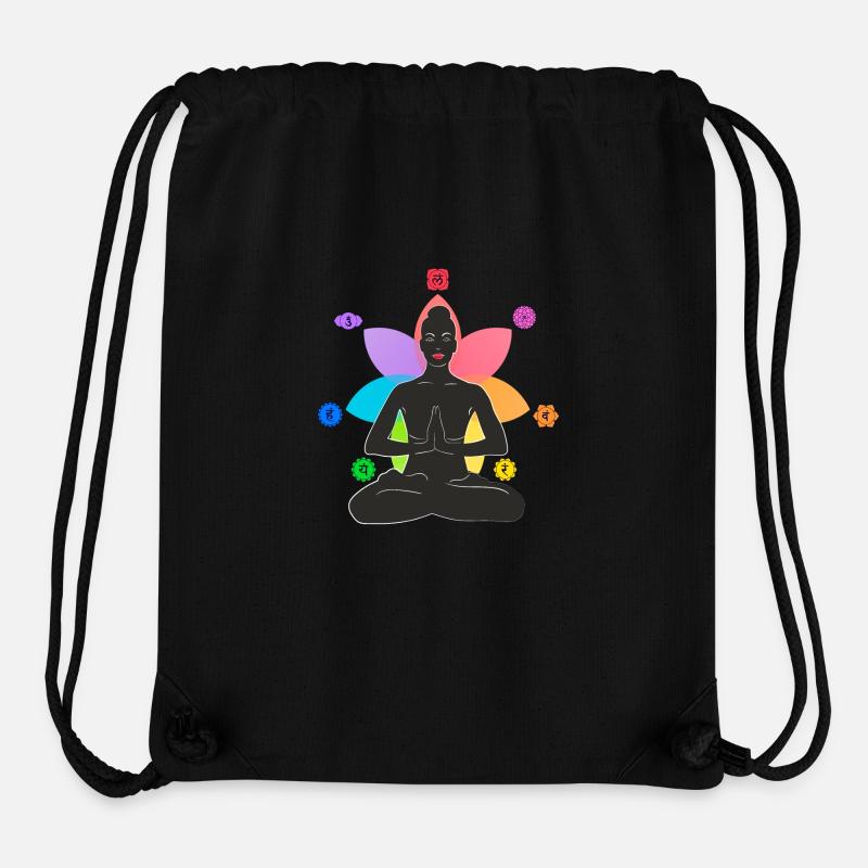 7 Chakras - Sac à cordon recyclé Stanley/Stella - noir