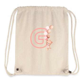 Letter g pink bear - Stanley/Stella Recycled Gym Bag - natural - Front