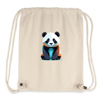 Panda Vektor Kunst mit lebendiger Farbillustration - Stanley/Stella recycelter Gym Bag - Naturweiß - Vorne