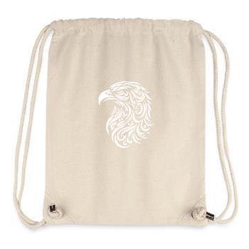 Eagel-Kopf-Tattoo-Stil - Stanley/Stella recycelter Gym Bag - Naturweiß - Vorne