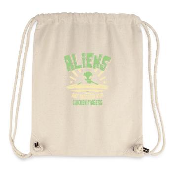 Les extraterrestres sont obsédés par le plaisir des doigts de poulet - Sac à cordon recyclé Stanley/Stella - blanc naturel - Devant