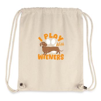 Doxie Dachshund Langhaarhund Wiener Hund - Stanley/Stella recycelter Gym Bag - Naturweiß - Vorne