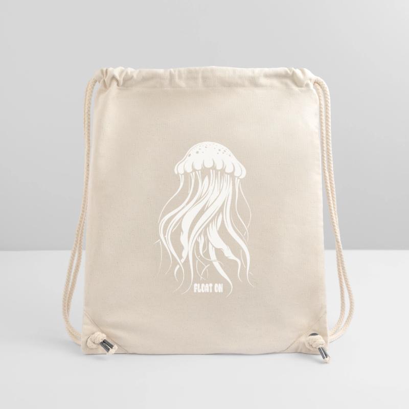 Float on, jellyfish with tentacles, sea creatures Stanley/Stella Recycled Gym Bag