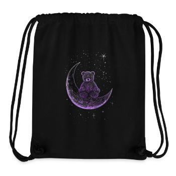 Ours assis sur la lune minimaliste - Sac à cordon recyclé Stanley/Stella - noir - Devant