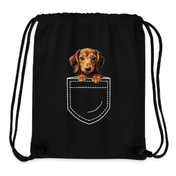 Chien Teckel Teckel - Sac à cordon recyclé Stanley/Stella - noir - Devant