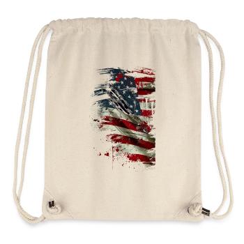 Drapeau grunge des États-Unis - Sac à cordon recyclé Stanley/Stella - blanc naturel - Devant