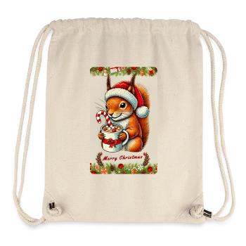 Christmas squirrel with hot chocolate - Stanley/Stella Recycled Gym Bag - natural - Front