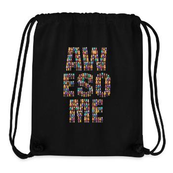 Awesome Crowd of Diverse Characters Typography - Stanley/Stella Recycled Gym Bag - black - Front