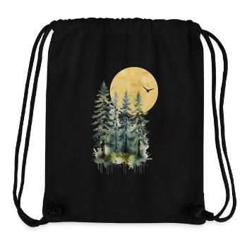 Moonlit Pine Woodland - Stanley/Stella Recycled Gym Bag - black - Front