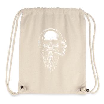 Monochrome Skull DJ with Beard - Stanley/Stella Recycled Gym Bag - natural - Front