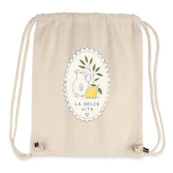 La Dolce Vita Zitronenglas-Stempel - Stanley/Stella recycelter Gym Bag - Naturweiß - Vorne