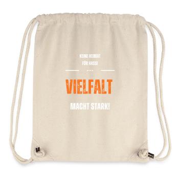Keine Heimat für Hass. Vielfalt macht stark! - Stanley/Stella recycelter Gym Bag - Naturweiß - Vorne