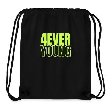 4EVERYOUNG im grünen Design - Stanley/Stella recycelter Gym Bag - Schwarz - Vorne