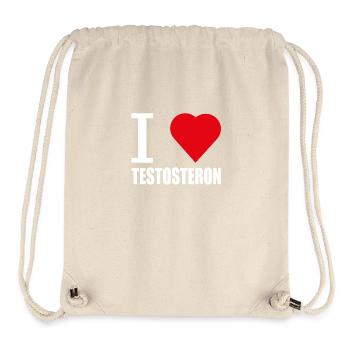 I LOVE TESTOSTERON WEISS - Stanley/Stella recycelter Gym Bag - Naturweiß - Vorne
