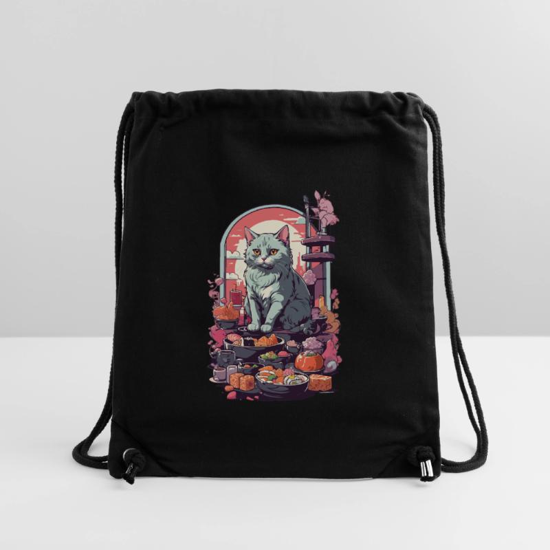 Retro Katze Sushi Sashimi Ukiyo-E Kunststil Stanley/Stella recycelter Gym Bag