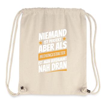 Niemand ist perfekt - Mediengestalter - Spruch - Stanley/Stella recycelter Gym Bag - Naturweiß - Vorne
