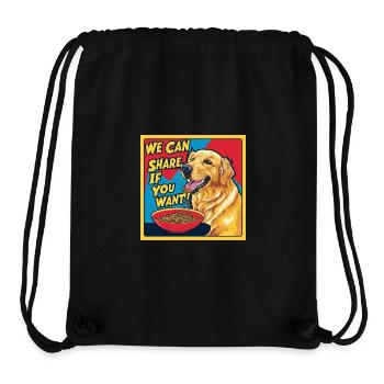 Golden Retriever - Nous pouvons partager si vous voulez - Sac à cordon recyclé Stanley/Stella - noir - Devant