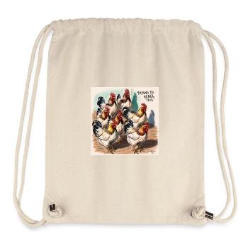 Hühnerbande Chaos am Hof - Stanley/Stella recycelter Gym Bag - Naturweiß - Vorne