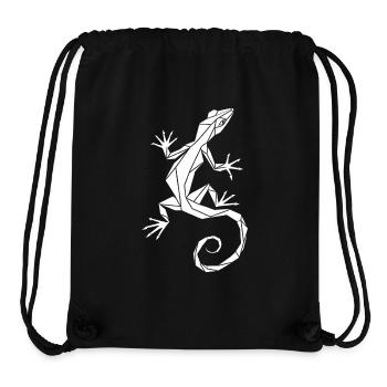 Gecko Polygon – Design minimaliste pour reptiles - Sac à cordon recyclé Stanley/Stella - noir - Devant