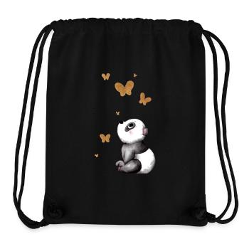 Rêver de panda de dessin animé - Sac à cordon recyclé Stanley/Stella - noir - Devant
