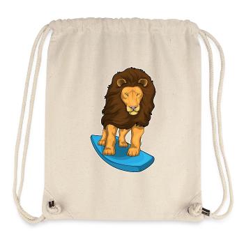 Löwe Surfen Surfbrett Sommer - Stanley/Stella recycelter Gym Bag - Naturweiß - Vorne