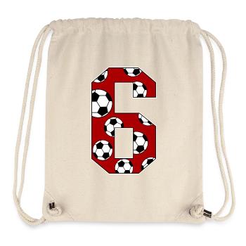 6. Geburtstag Fußball rot - Stanley/Stella recycelter Gym Bag - Naturweiß - Vorne