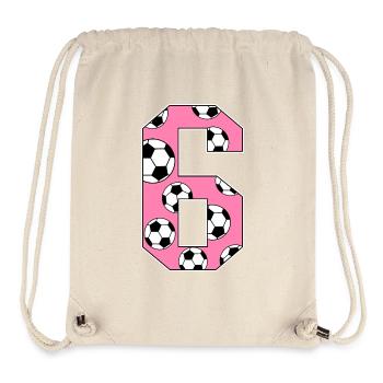 6 Geburtstag Fußball rosa - Stanley/Stella recycelter Gym Bag - Naturweiß - Vorne