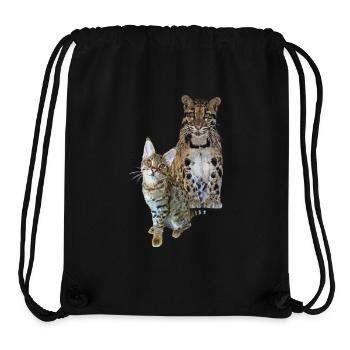 Clouded leopard and cat - Stanley/Stella Recycled Gym Bag - black - Front