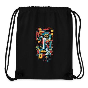 "Geometric Echoes" Abstract Art - Stanley/Stella Recycled Gym Bag - black - Front
