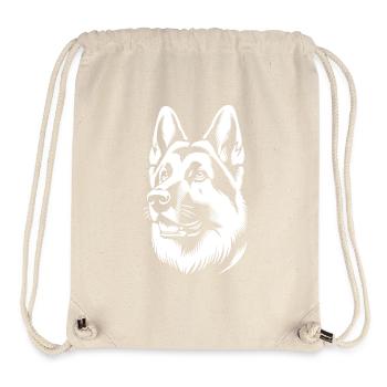 Berger allemand silhouette blanche de la tête - Sac à cordon recyclé Stanley/Stella - blanc naturel - Devant