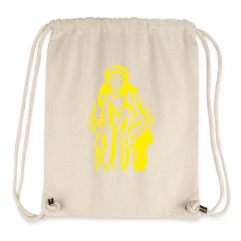 Femme jaune-noire - Sac à cordon recyclé Stanley/Stella - blanc naturel - Devant