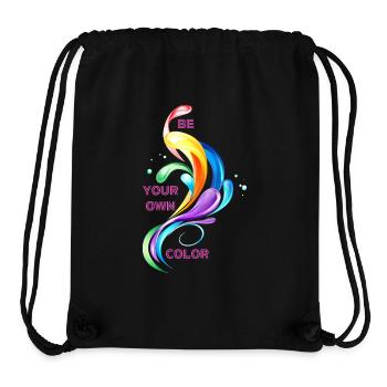 Ayez votre propre couleur, LGBTQ+, Pride, CSD, Arc-en-ciel - Sac à cordon recyclé Stanley/Stella - noir - Devant