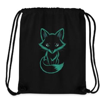 Renard mystique en turquoise - Sac à cordon recyclé Stanley/Stella - noir - Devant