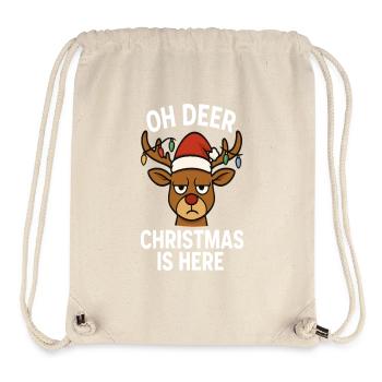 Oh Cerf - Noël est là - Sac à cordon recyclé Stanley/Stella - blanc naturel - Devant
