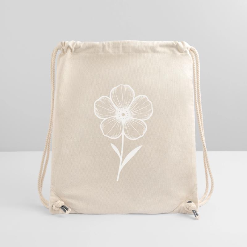 Fleur blanche graphique - variable de couleur Sac à cordon recyclé Stanley/Stella