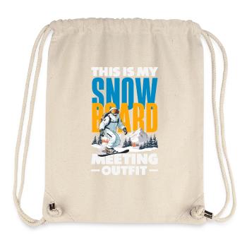 Snowboarding Snowboard Meeting Chairlift - Stanley/Stella Recycled Gym Bag - natural - Front