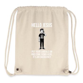 Bonjour Jésus - Mème Internet drôle - Sombre - Sac à cordon recyclé Stanley/Stella - blanc naturel - Devant