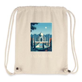 Taj Mahal Moonlit Garden Indian Travel - Stanley/Stella Recycled Gym Bag - natural - Front
