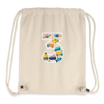 3 years old - 3rd birthday - Stanley/Stella Recycled Gym Bag - natural - Front