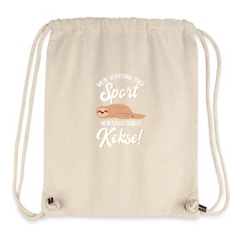 Mein Verstand sagt Sport mein Bauch schreit Kekse - Stanley/Stella recycelter Gym Bag - Naturweiß - Vorne
