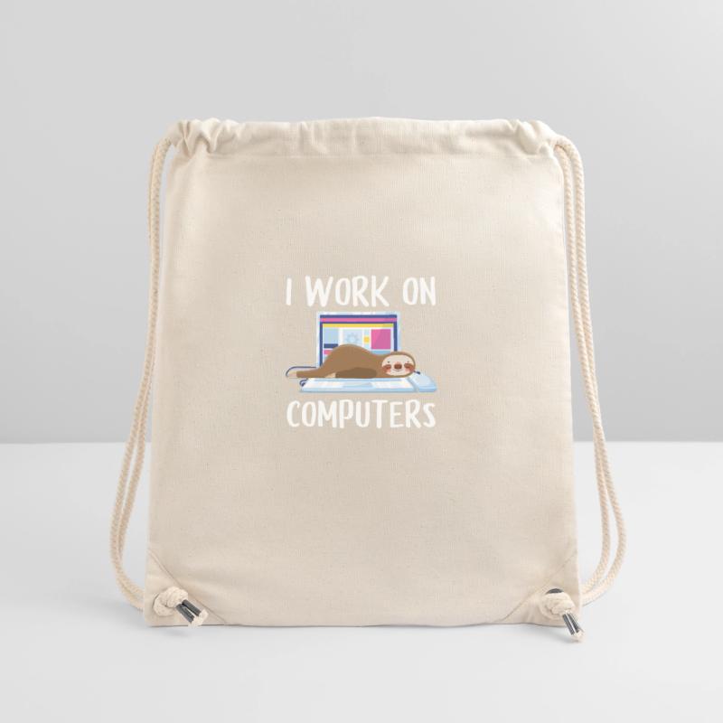 I work on computers Computer Progammer Geschen Sac à cordon recyclé Stanley/Stella