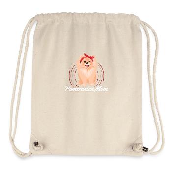 Zwergspitz Poméranien Maman Chien Maîtresse Cadeau - Sac à cordon recyclé Stanley/Stella - blanc naturel - Devant