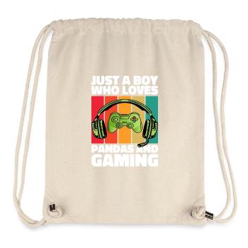 Gamer and Pandas: Video Games and Sweet Adventure - Stanley/Stella Recycled Gym Bag - natural - Front