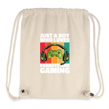 Gamer & Parrots: Video Games & Colorful Adventure - Stanley/Stella Recycled Gym Bag - natural - Front