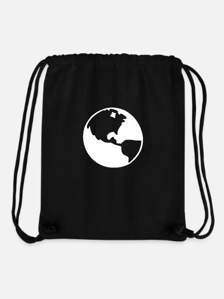Silhouette du globe terrestre - Sac à cordon recyclé Stanley/Stella - noir