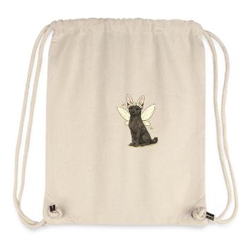 Chien Fée aux Ailes Nuageuses avec couronne de fleurs Aleu Kelpie - Sac à cordon recyclé Stanley/Stella - blanc naturel - Devant