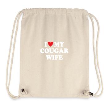J’aime ma femme cougar - Sac à cordon recyclé Stanley/Stella - blanc naturel - Devant