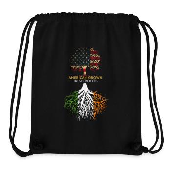 American Grown Irish Roots Ireland Flag - Stanley/Stella Recycled Gym Bag - black - Front